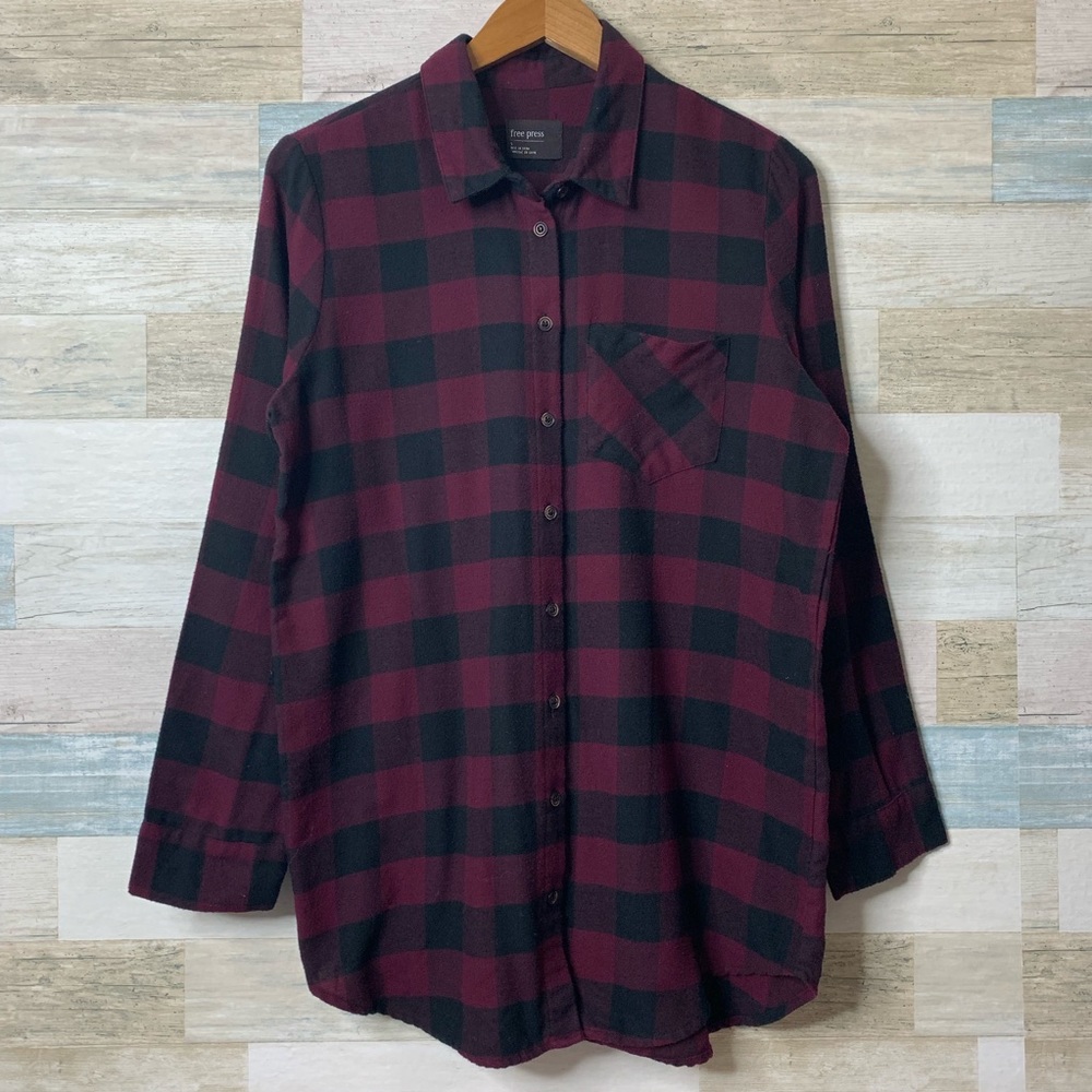 Men's Free Press Plaid Button Down Shirt Size S